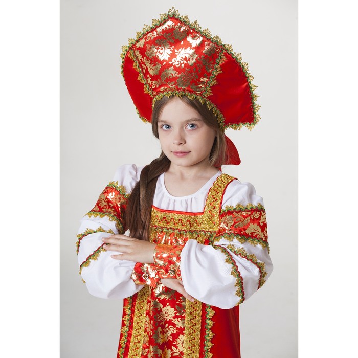 Русский народный костюм "Любавушка", платье-сарафан, кокошник, р-р 34 ...