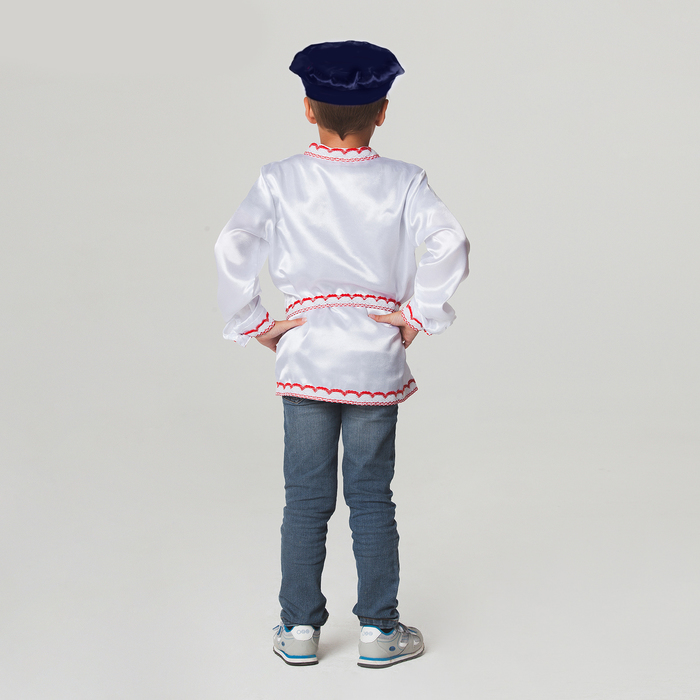 Русский народный костюм для мальчика, рубаха + картуз, р-р 30, рост 110-116 см 