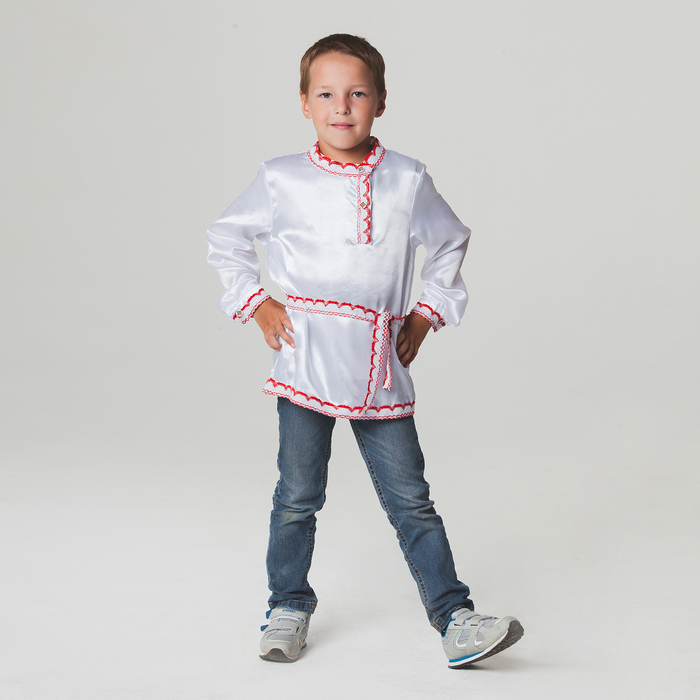 Русская народная рубаха для мальчика, р-р 64, рост 122-128 см 