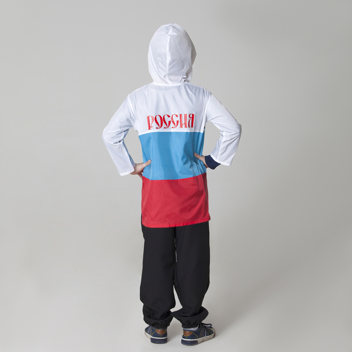 Дождевик детский "Россия", триколор, ткань плащёвая с водоотталкивающей пропиткой, рост 134-140 см 