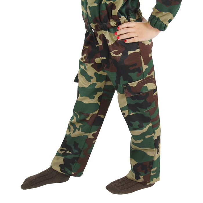 Карнавальный костюм «Спецназ», куртка с капюшоном, брюки, берет, рост 110 см 
