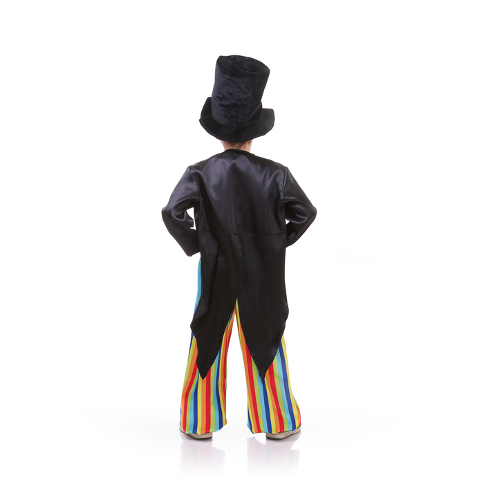 Карнавальный костюм "Фокусник", шляпа, фрак, брюки, бабочка, р-р 32, рост 122-128 см 