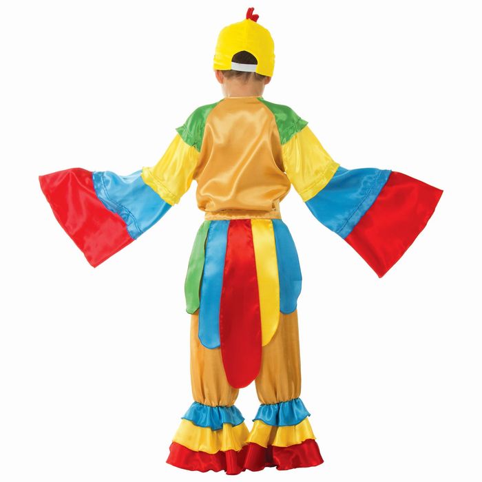 Детский карнавальный костюм "Золотой петушок", рубашка, брюки, хвост, шапка, р-р 28, рост 104 см 