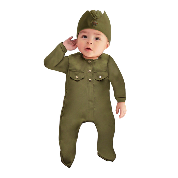 Карнавальный костюм "Солдатик-малышок", ползунки, пилотка, 6-9 месяцев, рост 75 см 