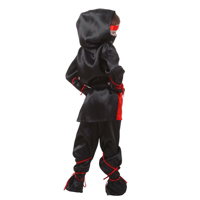 Карнавальный костюм "Ниндзя", р-р 32, рост 128 см, цвет чёрно-красный 