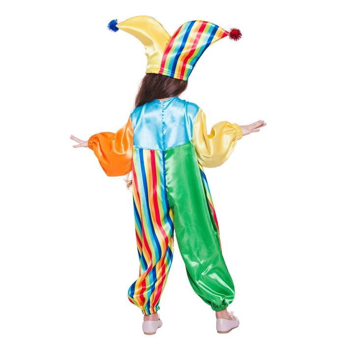 Карнавальный костюм "Клоун Фантик", комбинезон, шапка, р-р 28, рост 98 см 