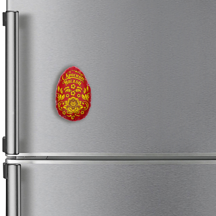 Пасхальный сувенир на магните «С Красной Пасхой» (орнамент), 6×8 см 
