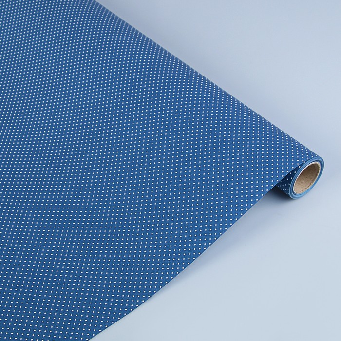 Бумага двухсторонняя "Горох на синем", 0,53 х 10 м 
