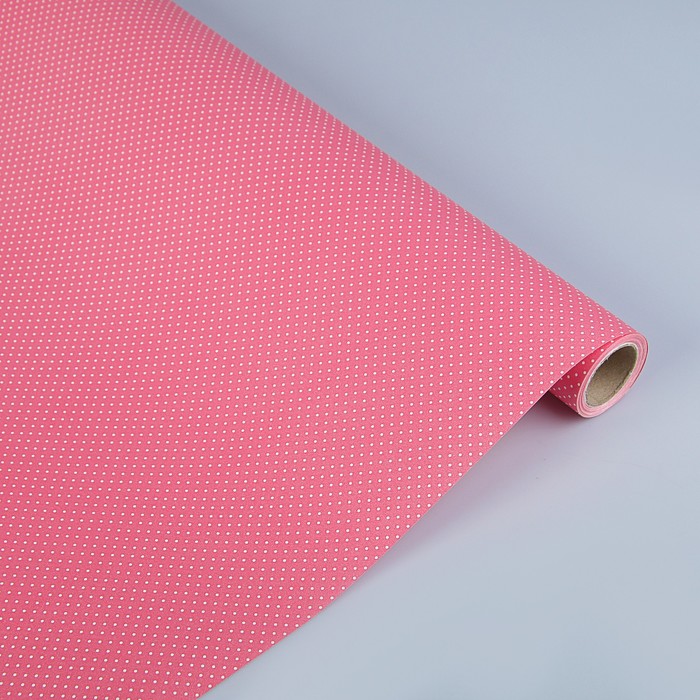 Бумага двухсторонняя "Горох на ярко розовом", 0,53 х 10 м 