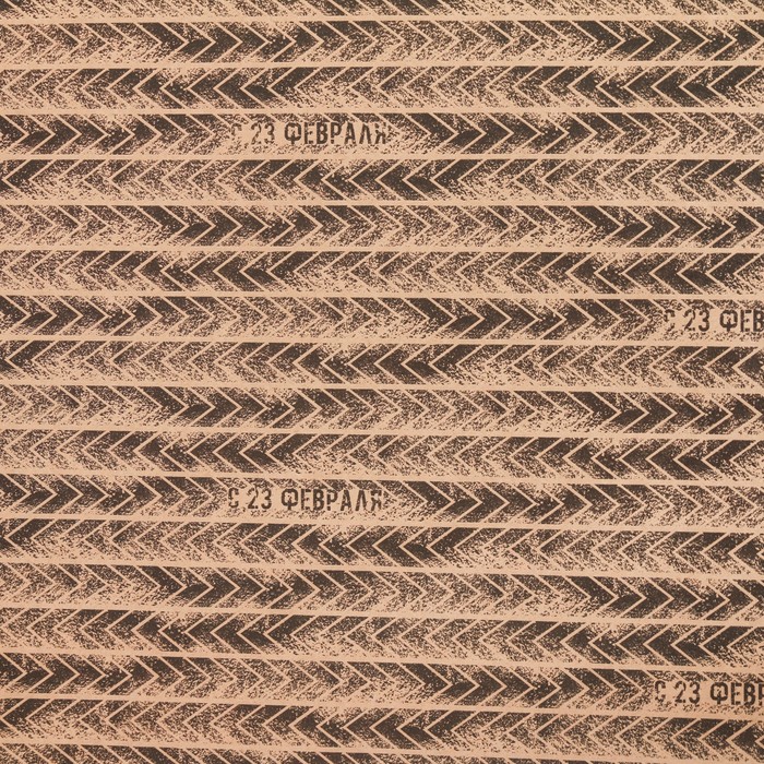 Бумага упаковочная крафтовая «С 23 февраля», 50 × 70 см 