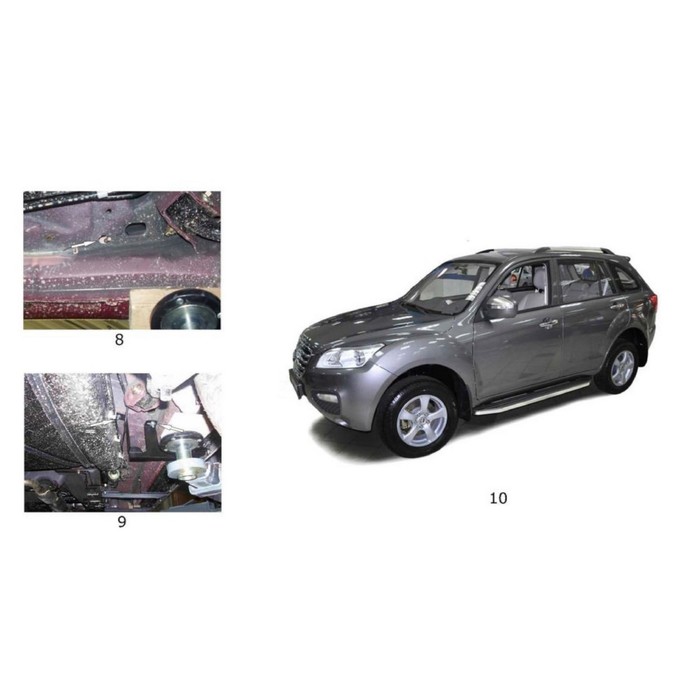 Пороги алюминиевые "Black" Rival для Lifan X60 2012-2015 2015-2016, 160 см, 2 шт., F160ALB.3302.2 