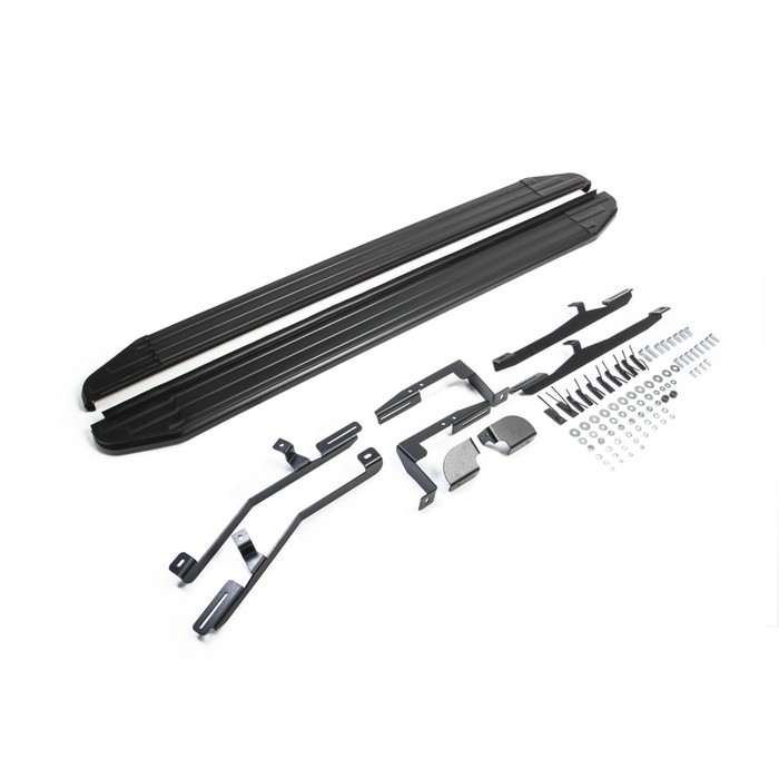 Пороги алюминиевые "Premium-Black" Rival для Kia Sorento II рестайлинг 2012-н.в., 173 см, 2 шт., A173ALB.2305.2 