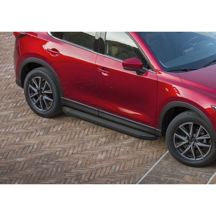 Пороги алюминиевые "Premium-Black" Rival для Mazda CX-5 II 2017-н.в., 173 см, 2 шт., A173ALB.3802.1 