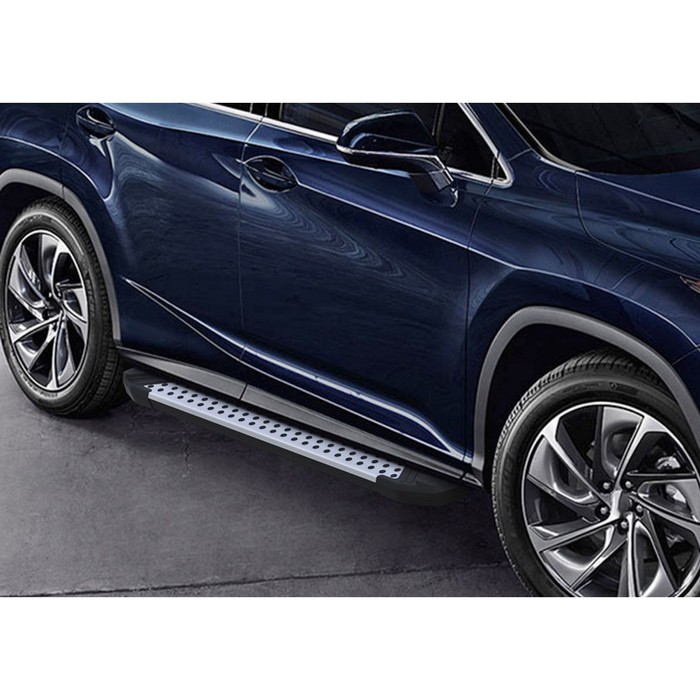 Пороги алюминиевые "Bmw-Style круги" Rival для Lexus RX IV 2015-н.в., 180 см, 2 шт., D180AL.3203.1 