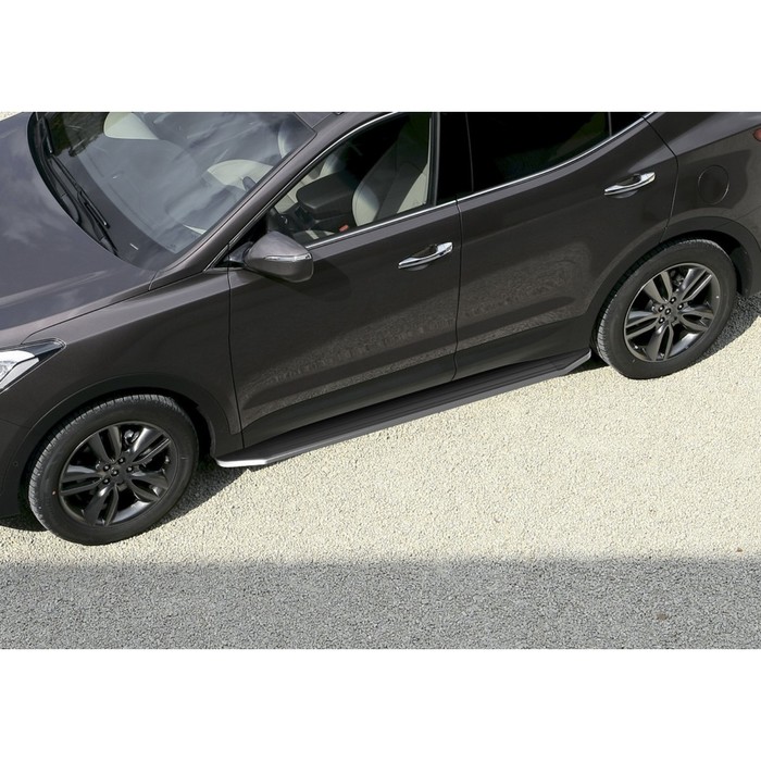 Пороги алюминиевые "Premium" Rival для Hyundai Santa Fe II 2006-2012, 173 см, 2 шт., A173ALP.2302.1 