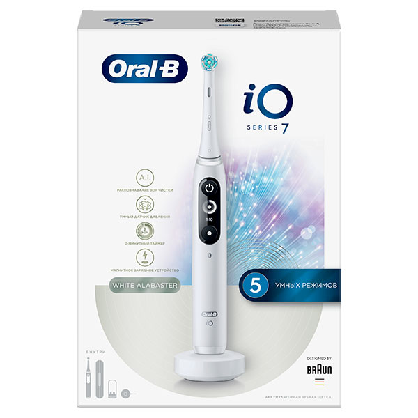 Электр тіс щеткасы Oral-B iO Series 7 White Alabaster - фото 24 | sulpak.kg Электр тіс щеткасы Oral-B iO Series 7 White Alabaster - фото 24