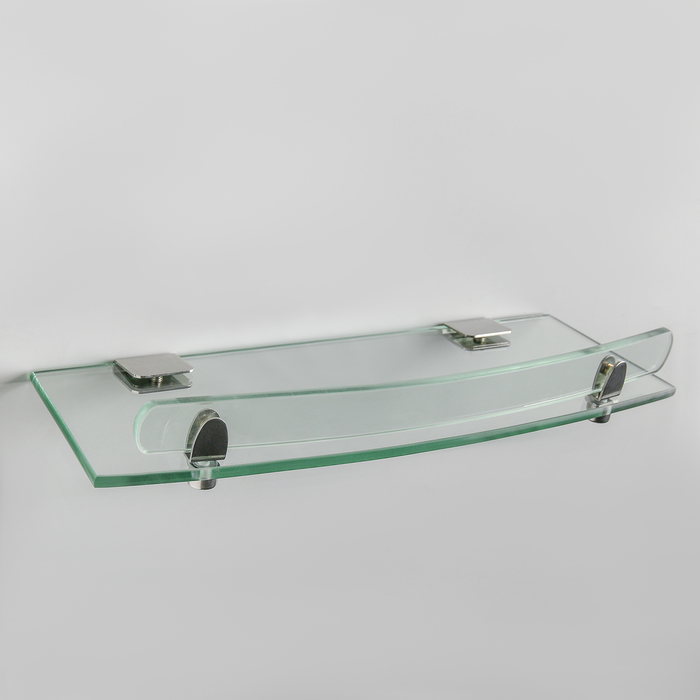 Полка для ванной комнаты, металл, стекло 42×12,6×4 см 