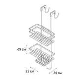 Полка прямоугольная двухэтажная хром Fixen FX-871  - фото 3