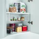 Корзина сетчатая навесная на полку, цвет белый  - фото 4