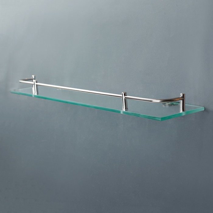 Полка для ванной комнаты 40×11.5×4 см, металл, стекло 
