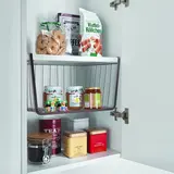 Корзина сетчатая навесная на полку, цвет черный  - фото 3