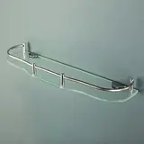 Полка для ванной комнаты, металл, стекло 