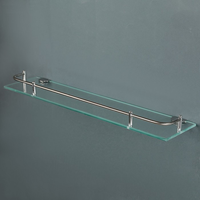 Полка для ванной комнаты 49,5×11×3,5 см, металл, стекло 
