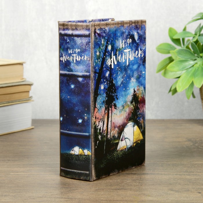 Сейф-книга дерево кожзам "Ночное небо" 17х11х5 см 