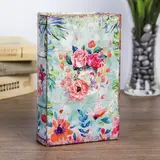 Сейф-книга дерево "Цветы, нарисованные акварелью" кожзам 17х11х5 см 