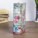 Сейф-книга дерево "Цветы, нарисованные акварелью" кожзам 17х11х5 см  - фото 4