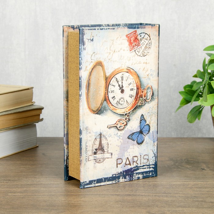 Сейф-книга дерево кожзам "Карманные часы. Париж" 21х13х5 см 