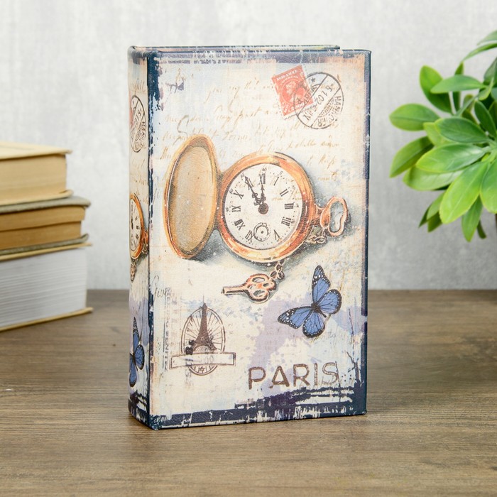 Сейф-книга дерево кожзам "Карманные часы. Париж" 17х11х5 см 