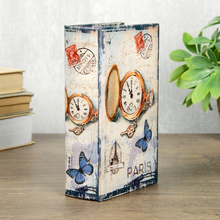 Сейф-книга дерево кожзам "Карманные часы. Париж" 17х11х5 см 