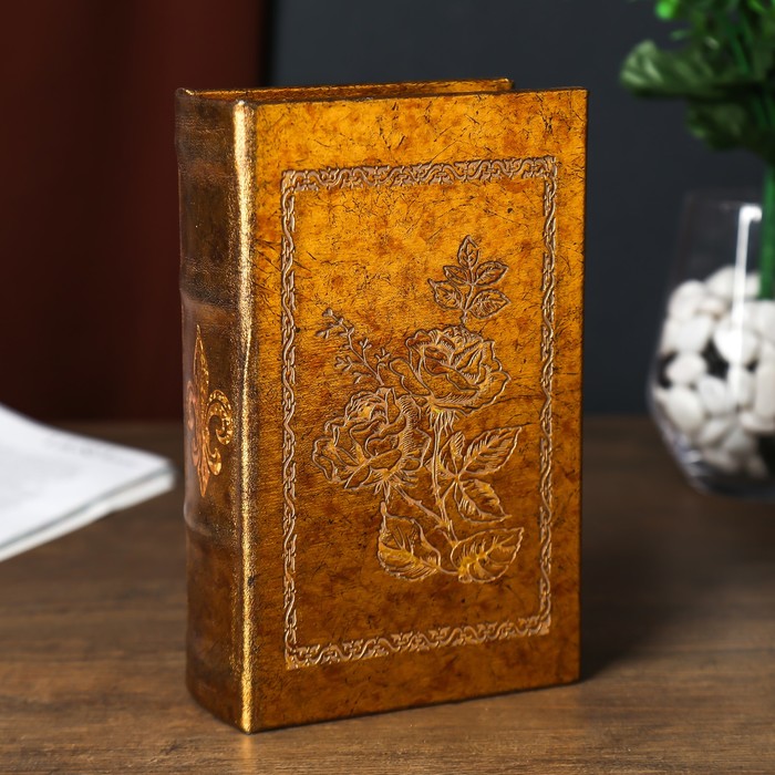 Сейф-книга дерево "Золотые розы" 17х11х5 см 
