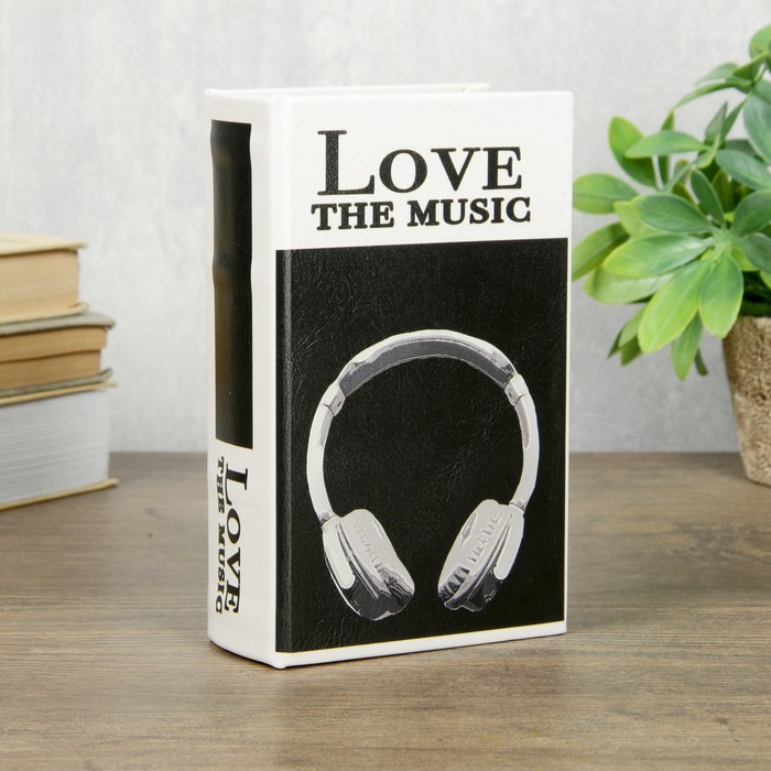 Сейф-книга дерево кожзам "Я люблю музыку" 17х11х5 см 
