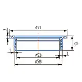 Заглушка кабель-канала, d=60 мм, коричневая 