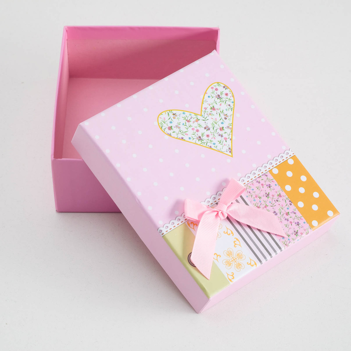 Коробка подарочная "Сердце", розовый, 14 х 12 х 5.5 см 