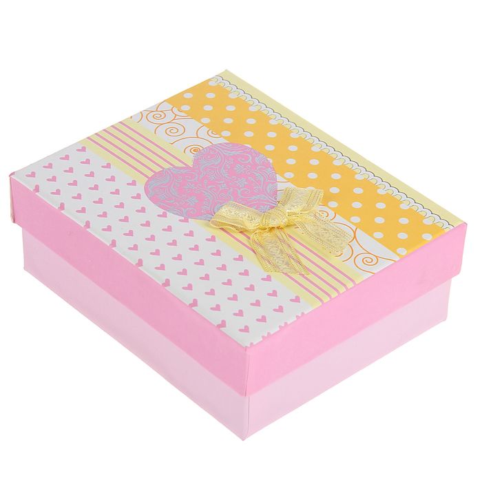 Коробка подарочная "Сердце" 14 х 12 х 5,5 см, розовая 