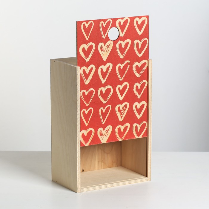 Ящик подарочный деревянный «Сердца», 20 × 30 × 12 см 