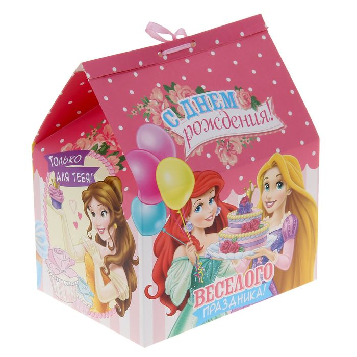 Коробка подарочная "С Днем рождения": Принцессы, 20 х 15 х 22 см 