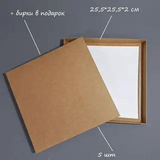Коробка Box.kz крафт 25.5х25.5х2см 5шт 