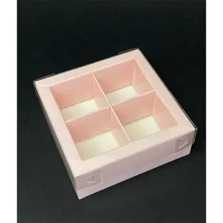 Коробка Box.kz 4 ячейки 10х10х3,5 см 10 шт розовая 