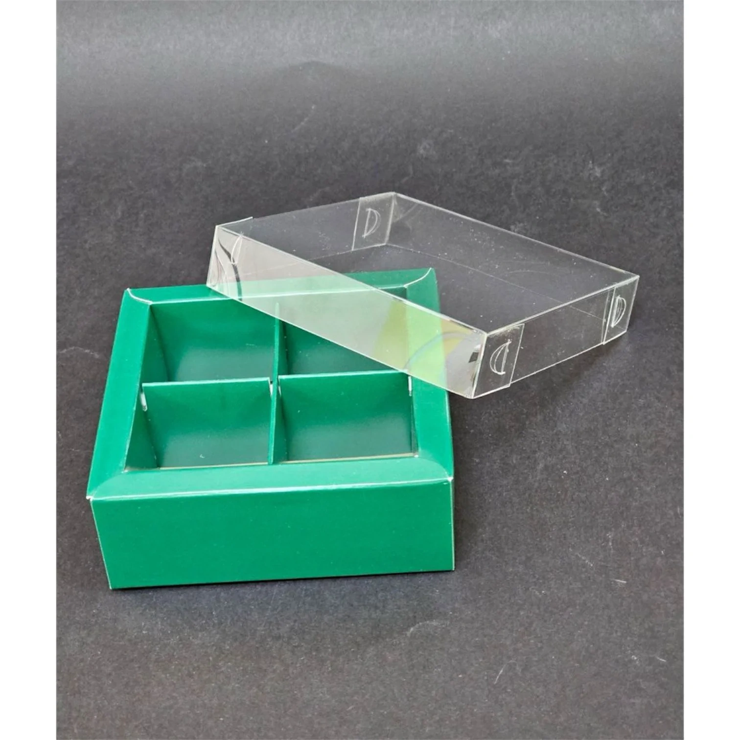 Коробка Box.kz 4 ячейки 10х6х3 см 10 шт зелёная 