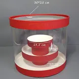 Коробка Box.kz аква-тубус 30х25 см 2 яруса красная 