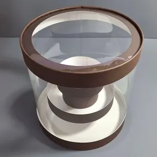 Коробка Box.kz аква-тубус 3 яруса 25х25 см коричневая 