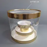 Коробка Box.kz аква-тубус 25х30 см 2 яруса золотая  - фото 3