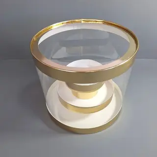 Коробка Box.kz аква-тубус 25х30 см 2 яруса золотая  - фото 2