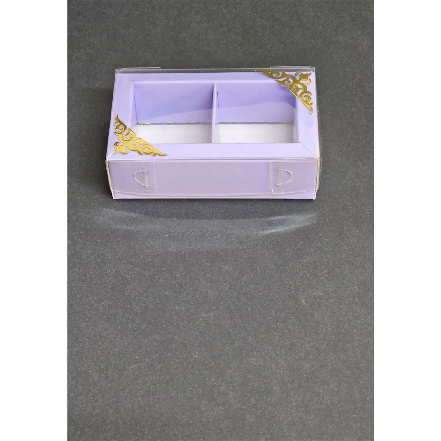 Коробка Box.kz с тиснением 2 ячейки 10х6х3 см 5 шт лаванда 