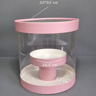 Коробка Box.kz аква-тубус 22х25 см 1 ярус розовая 