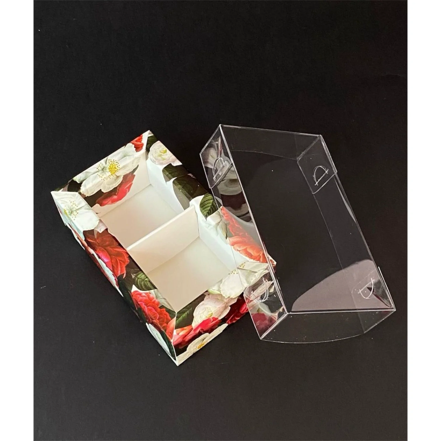 Коробка Box.kz 2 ячейки цветы 10х6х3 см 5 шт 